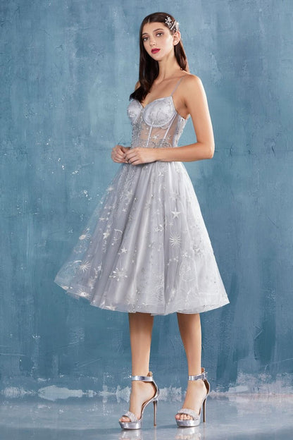 Constellation Corset Tulle A-Line Cocktail