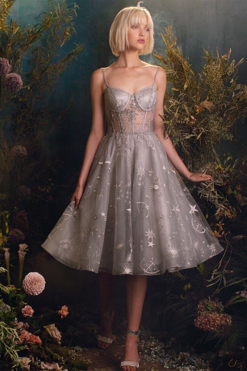 Constellation Corset Tulle A-Line Cocktail