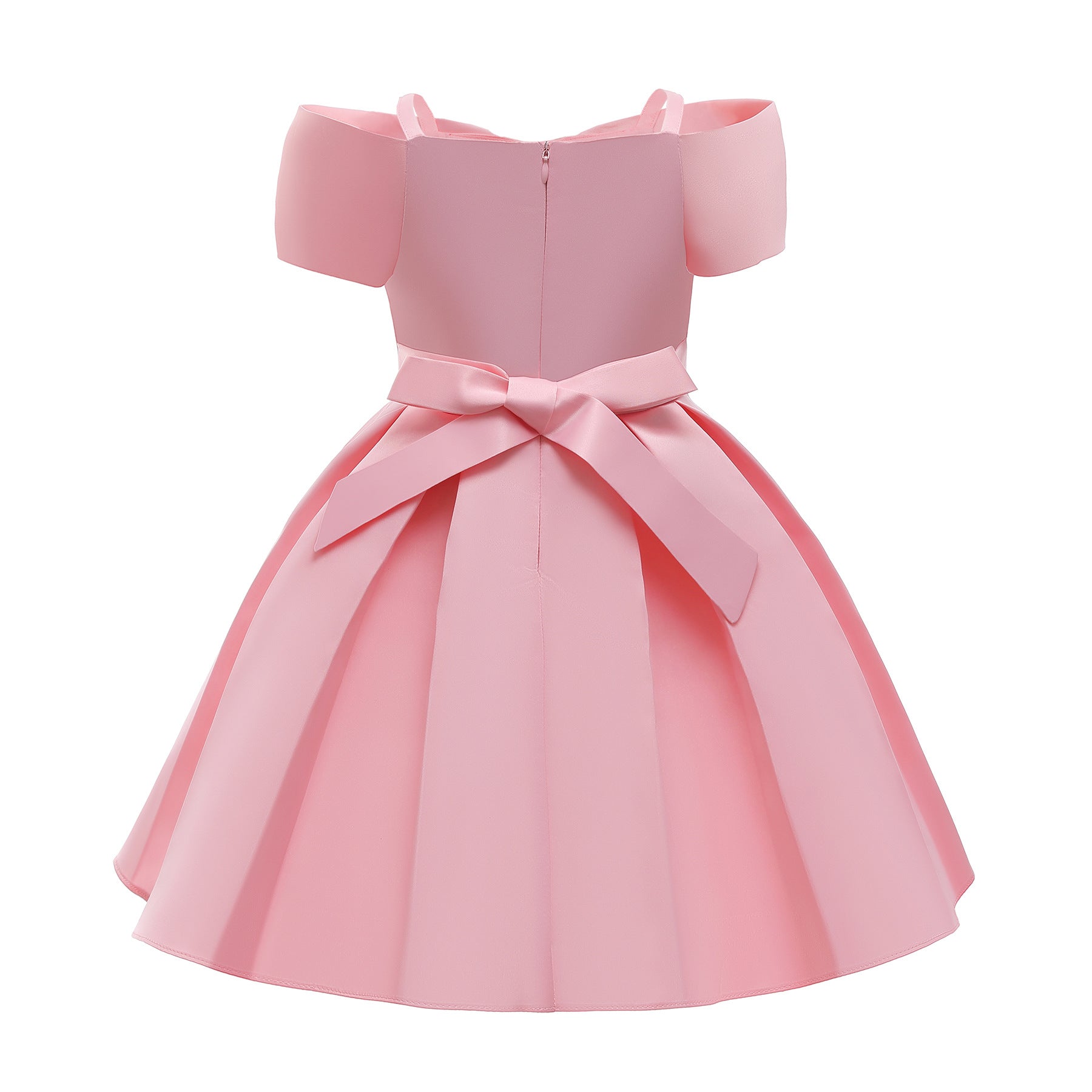 Baby Girl Solid Color Sling Princess Fashion Dress Children’s Formal Dress My Kids-USA